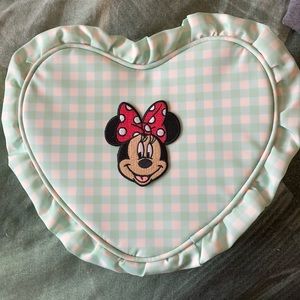 STONEY CLOVER LANE pastel picnic heart pouch with Minnie patch|| like new!